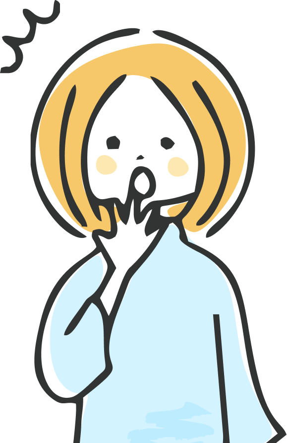 びっくりしている女性のイラスト