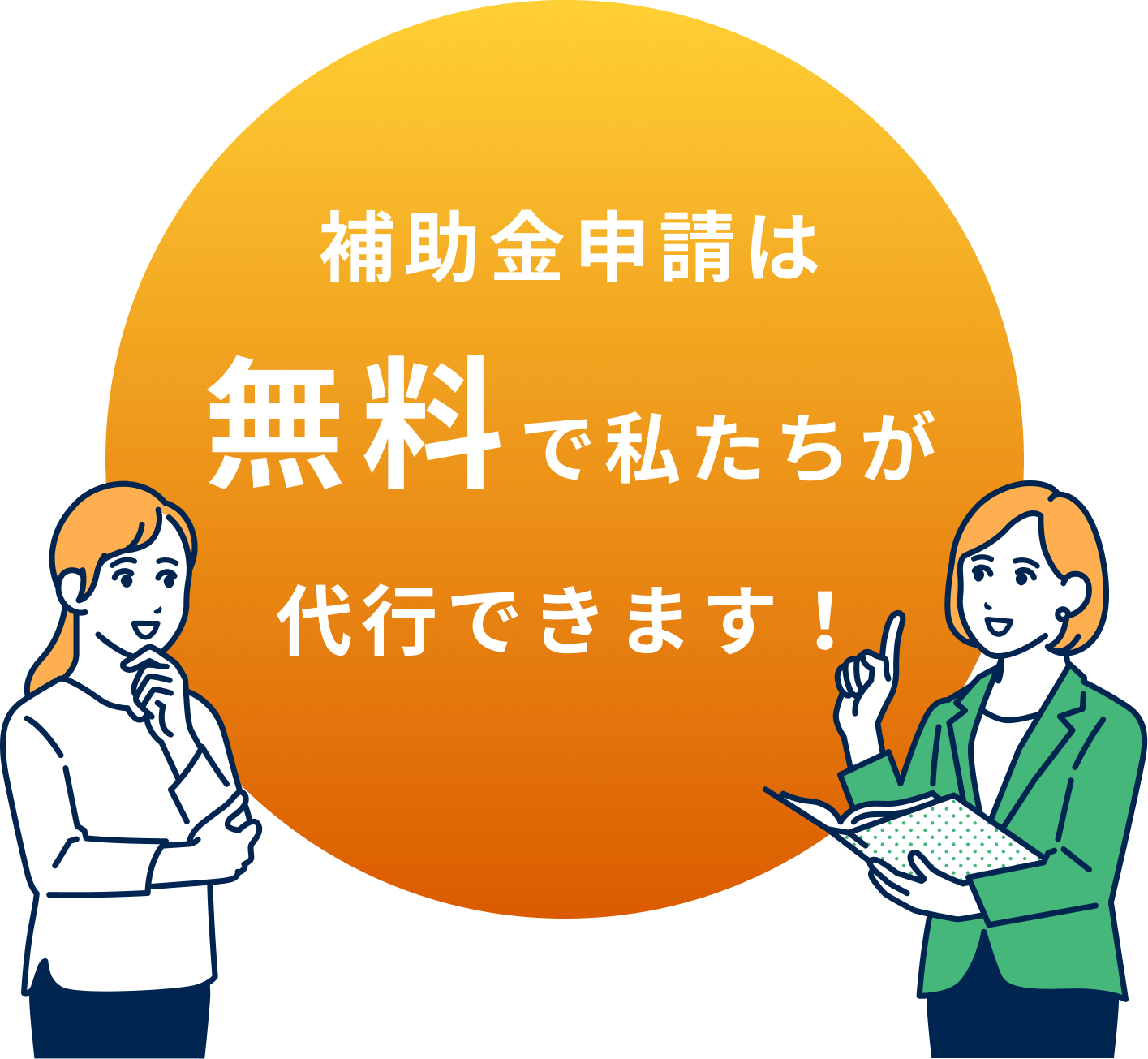 補助金申請は無料で私たちが代行できます!